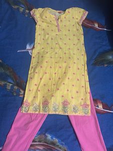 Yellow Printed Kurti for girls (8-9yrs) ✨💐🫶🏻