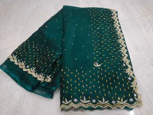 Embellished Green Saree