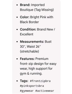 Premium Pink High-Support Front-Zip Sports Bra