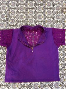 Purple Lace Crop Top