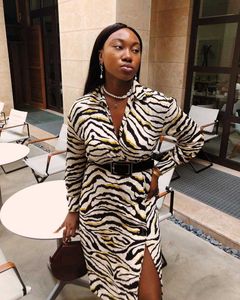 Stylish Zebra Print Maxi Dress