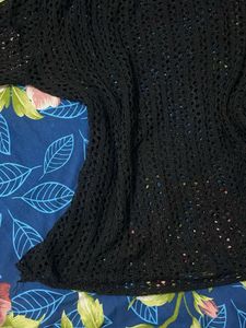 Black Crocheted Lightweight Top