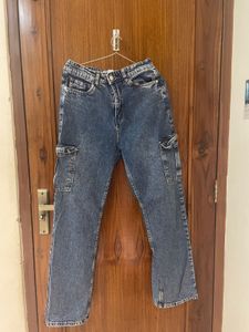Blue Denim Cargo Jeans