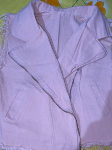 Baby Pink Denim Jacket  New Not Used Even Once