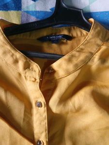Yellow Mandarin Collar Kurta