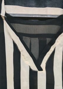 Chic Striped Long Sleeve Blouse
