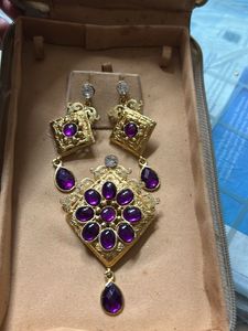 Exquisite Purple Gemstone pendant Set