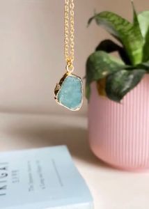 Crystal Blue Amazonite Semi Precious  Necklace
