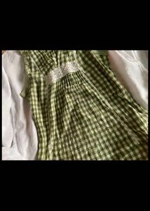 Sale!!Green Gingham Sleeveless Top