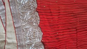 Orange &amp; Gold Embellished Saree with blouse