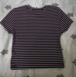🤎 Brown Striped Fitted Crop Top