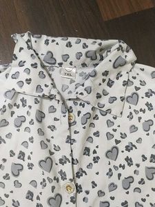 Cute Heart Print Kurta Set