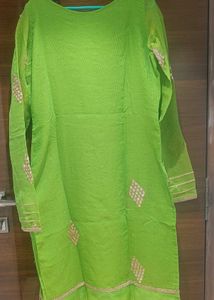 Green Embellished Kurta