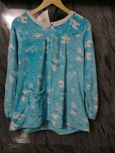 Cozy Blue Fleece Pajama Top