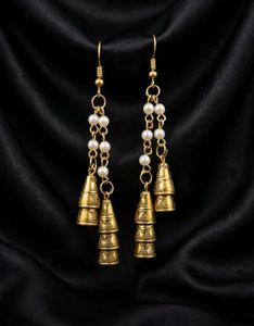 (New unused item)Gold Tone Bell Earrings