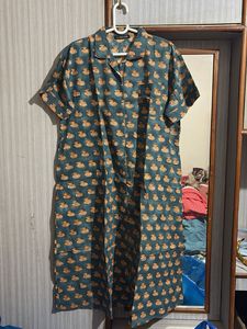 Patterned Button-Down Dress