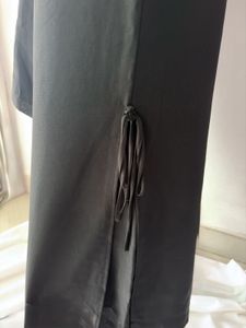 Stylish Black Wide-Leg Pants with Tie Detail