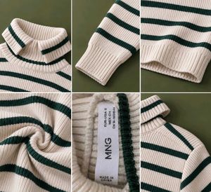 IVORY AND FOREST GREEN STRIPED COLLAR K