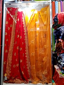 Red Embroidered Saree