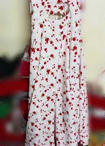 White Floral Print Dress