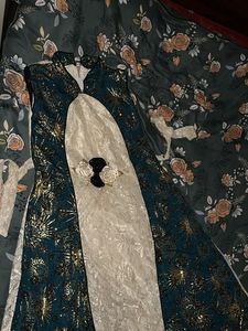 Stunning Teal & Gold Embroidered Lehenga Choli