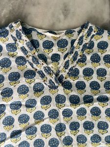 SALE! Rustorange Blue Cotton Printed Short kurti
