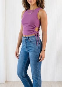 Purple Ruched Side Tank Top