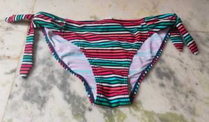 Colorful Striped Tie-Side Bikini Bottoms