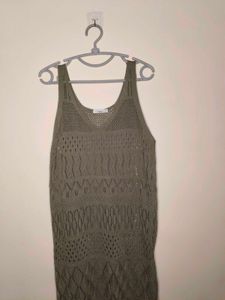 Knitted V-Neck Tank Dress