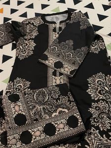 Black &amp; White Printed Ethnic Skirt