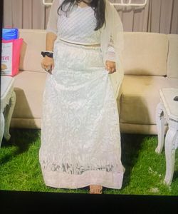 Elegant White Lehenga Set
