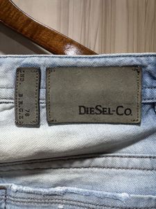 Diesel Thavar Slim Skinny Blue Distressed Jeans