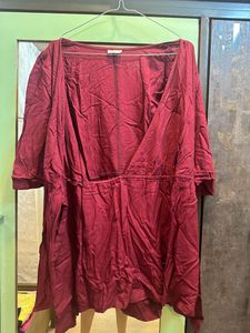 Sera Maroon Solid Playsuit