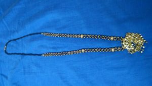 Black and golden long pendant chain