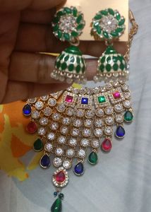 Colorful Gemstone Necklace &amp; Earring Set