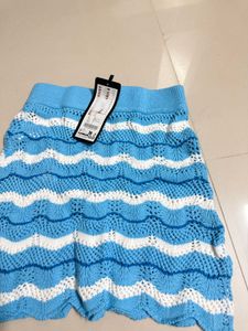 Crocheted Blue Skirt beachwear
