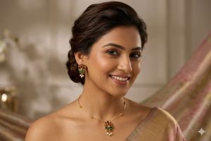 3D Exquisite Lotus Design Necklace & Earrings Set