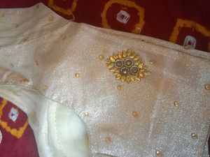 Embellished Ethnic golden Blouse fit up to 30-32