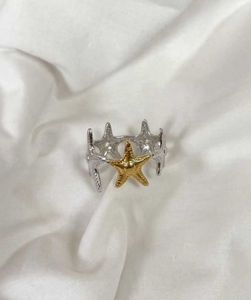 Gold & Silver Starfish Ring 🐚✨️ | Adjustable