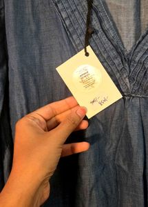 Chic Denim V-Neck Dress