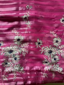 Beautiful Pink Floral Saree