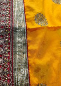 Vibrant Yellow Silk Saree
