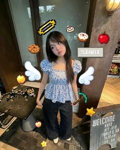 Cute Blue Floral Peplum Top🎐