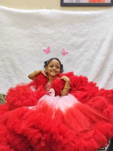 Party wear Red Ruffle Dress