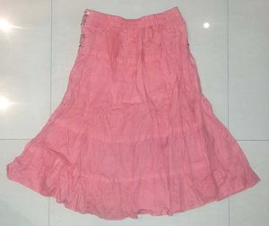💟 BLUSH BREEZE TIERED SKIRT - Orange-Pink