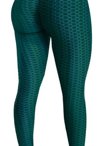 Green Textured High Waisted Leggings