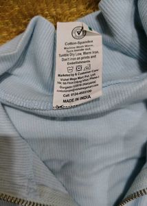 Baby Blue Ribbed Half-Zip Top | Soft Stretch