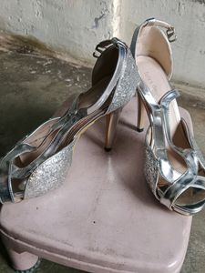 TOTE'S GALLORE Stylish Silver Heel(39)