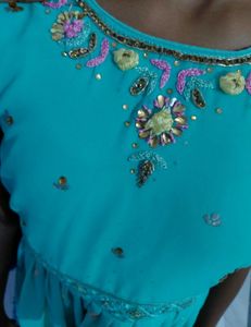 Teal Embroidered Ethnic frock