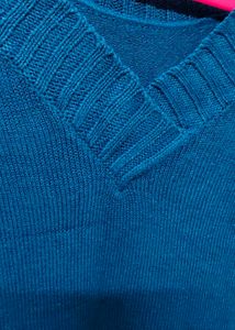 Blue V-Neck Long Sleeve Sweater